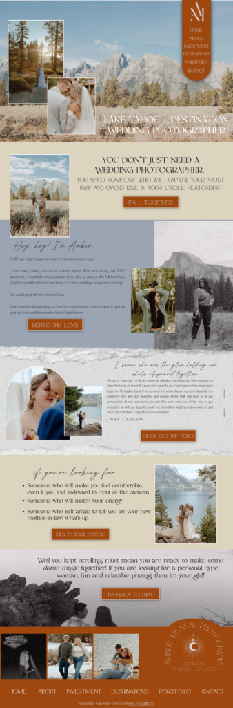 bespoke website design for Amber McNeal photography