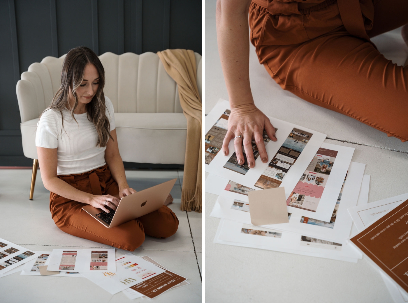A website designer working on a custom, SEO Showit website 